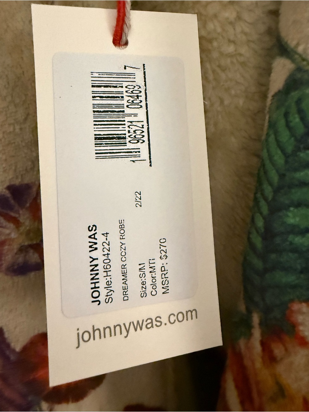 Johnny Was Multicolor Floral Patchwork Hooded Robe - Picture 6 of 6